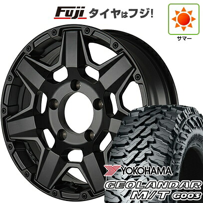 【新品】ジムニー 夏タイヤ ホイール4本セット 175/80R16 ヨコハマ ジオランダー M/T G003 クライメイト スワット(マットブラック) 5.5J 16インチ(送料無料)