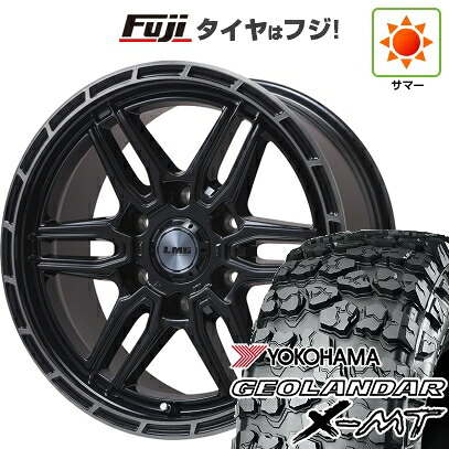 【新品】プラド/ハイラックス 夏タイヤ ホイール4本セット 35X12.5R17 ヨコハマ ジオランダー X-MT G005 レアマイスター LMG ベレッタ(グロスブラック/ブラッククリアリム) 8J 17インチ(送料無料)