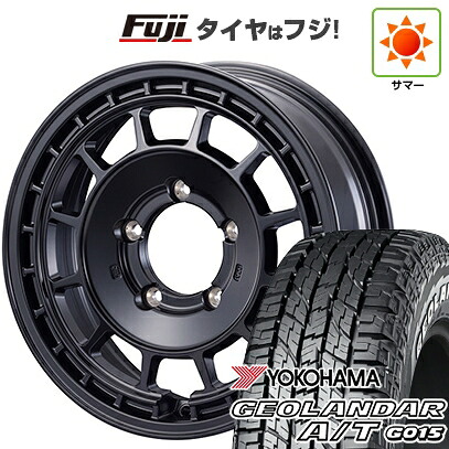 【新品】ジムニー 夏タイヤ ホイール4本セット 185/85R16 ヨコハマ ジオランダー A/T G015 WL/RBL モーターファーム クロスバーナー 5.5J 16インチ(送料無料)