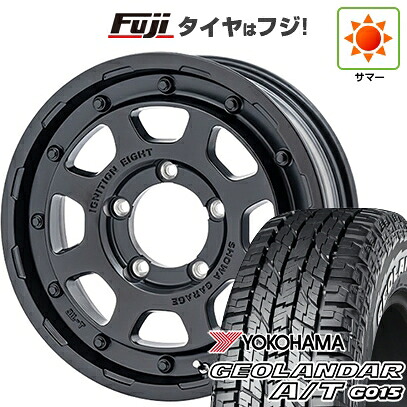 【新品】ジムニー 夏タイヤ ホイール4本セット 185/85R16 ヨコハマ ジオランダー A/T G015 WL/RBL ショウワガレージ イグニッション エイト 5.5J 16インチ(送料無料)