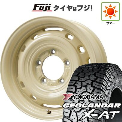 【新品】ジムニーシエラ/ジムニーノマド 夏タイヤ ホイール4本セット 215/70R16 ヨコハマ ジオランダー X-AT G016 RBL レアマイスター LMG OFF-STYLE 2 (アイボリー) 6J 16インチ(送料無料)