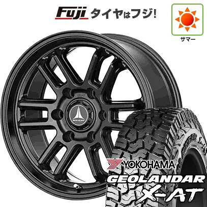 【新品】キャラバン 夏タイヤ ホイール4本セット 195/80R15 107/105N ヨコハマ ジオランダー X-AT G016 OWL テクノピア マッドクリフ EVO 6J 15インチ(送料無料)