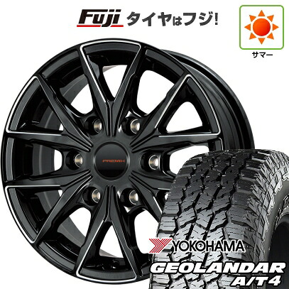 【新品】キャラバン 夏タイヤ ホイール4本セット 215/65R16 109/107S ヨコハマ ジオランダー A/T4 G018 WL/RBL プレミックス HC2x6(ブラックフライス) 6.5J 16インチ(送料無料)