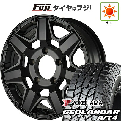 【新品】ジムニー 夏タイヤ ホイール4本セット 215/85R16 ヨコハマ ジオランダー A/T4 G018 RBL クライメイト スワット(マットブラック) 5.5J 16インチ(送料無料)