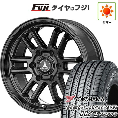 【新品】キャラバン 夏タイヤ ホイール4本セット 195/80R15 107/105L ヨコハマ ジオランダー H/T G056 WL/RBL テクノピア マッドクリフ EVO 6J 15インチ(送料無料)