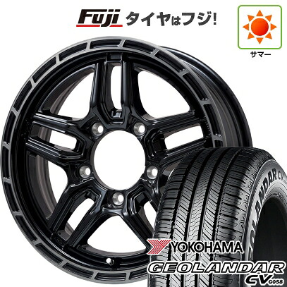 【新品】ジムニーシエラ/ジムニーノマド 夏タイヤ ホイール4本セット 195/80R15 ヨコハマ ジオランダー CV G058 レアマイスター LMG ベレッタ(グロスブラック/ブラッククリアリム) 5.5J 15インチ(送料無料)