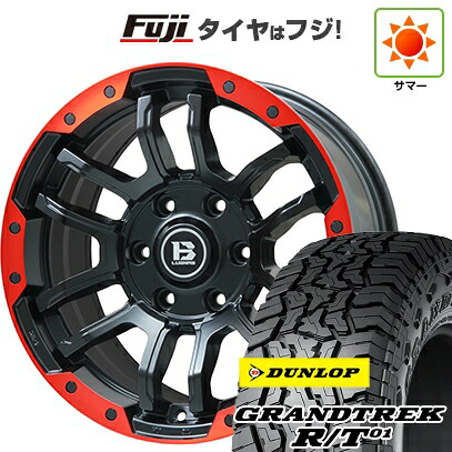 【新品】プラド/ハイラックス 夏タイヤ ホイール4本セット 35X12.5R17 ダンロップ グラントレック R/T01 RBL ビッグウエイ B-LUGNAS FRD(マットブラック/レッドリム) 8J 17インチ(送料無料) 111,400円