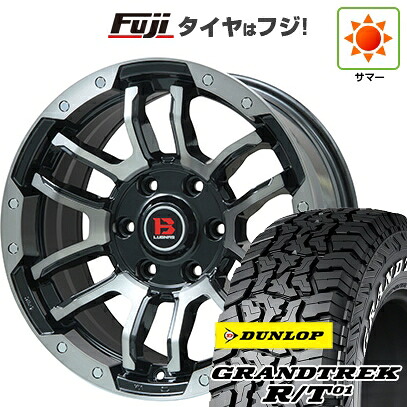 【新品】プラド/ハイラックス 夏タイヤ ホイール4本セット 265/70R17 ダンロップ グラントレック R/T01 RWL/RBL ビッグウエイ B-LUGNAS FRD(ブラックポリッシュ/ブラッククリア) 8J 17インチ(送料無料)