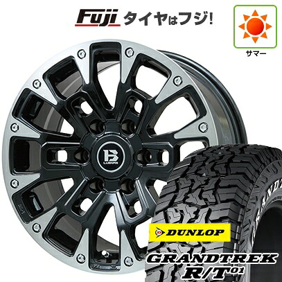 【新品】プラド/ハイラックス 夏タイヤ ホイール4本セット 265/70R17 ダンロップ グラントレック R/T01 RWL/RBL ビッグウエイ B-LUGNAS BRD(ブラックポリッシュ/ブラッククリア) 8J 17インチ(送料無料)