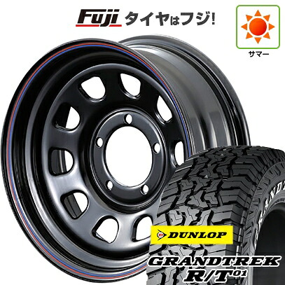 【新品】ジムニーシエラ/ジムニーノマド 夏タイヤ ホイール4本セット 215/70R16 ダンロップ グラントレック R/T01 RWL/RBL モーターファーム DAYTONA 6J 16インチ(送料無料)
