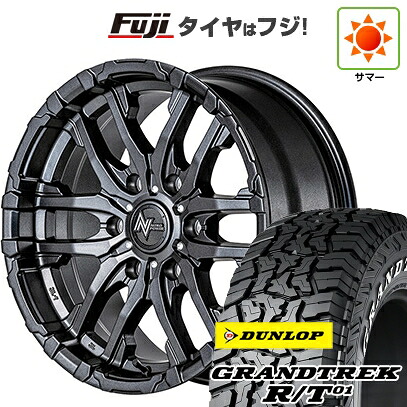 【新品】プラド/ハイラックス 夏タイヤ ホイール4本セット 285/70R17 ダンロップ グラントレック R/T01 RWL/RBL MID WHEELS NITRO POWER M26 クロスファング 8J 17インチ(送料無料)|フジ スペシャルセレクション