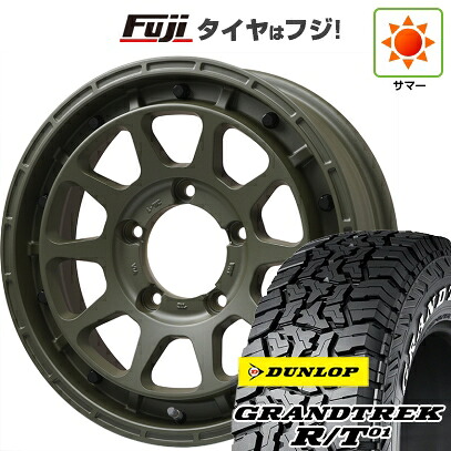 【新品】ジムニーシエラ/ジムニーノマド 夏タイヤ ホイール4本セット 215/70R16 ダンロップ グラントレック R/T01 RWL/RBL レアマイスター LMG DIEZ オリーブグリーン 5.5J 16インチ(送料無料) 76,010円