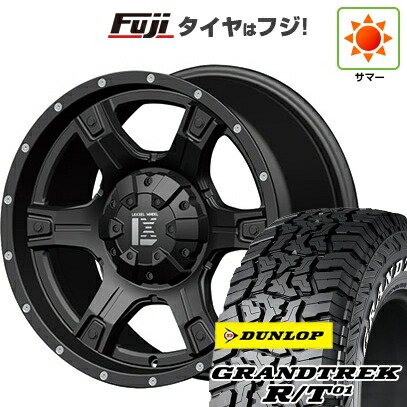 【新品】プラド/ハイラックス 夏タイヤ ホイール4本セット 285/70R17 ダンロップ グラントレック R/T01 RWL/RBL オフビート レクセル アウトロー 9J 17インチ(送料無料)