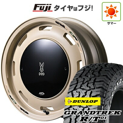 【新品】ジムニーシエラ/ジムニーノマド 夏タイヤ ホイール4本セット 215/70R16 ダンロップ グラントレック R/T01 RWL/RBL MID WHEELS MID×DOD ウシャリントバリ 6J 16インチ(送料無料)