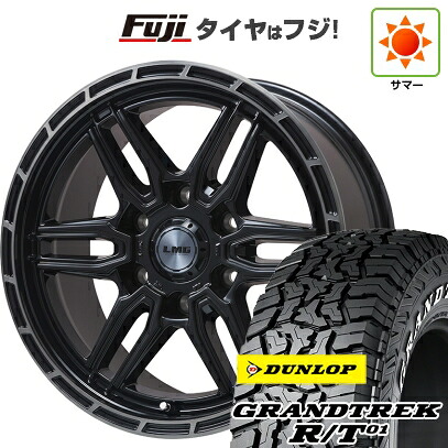 【新品】プラド/ハイラックス 夏タイヤ ホイール4本セット 265/65R17 ダンロップ グラントレック R/T01 RWL/RBL レアマイスター LMG ベレッタ(グロスブラック/ブラッククリアリム) 8J 17インチ(送料無料)｜フジ スペシャルセレクション
