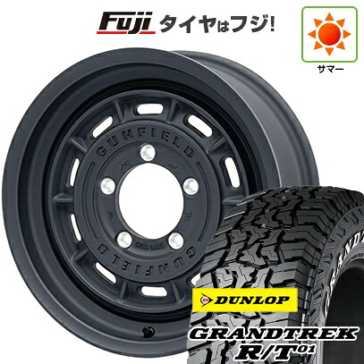 【新品】ジムニーシエラ/ジムニーノマド 夏タイヤ ホイール4本セット 215/70R16 ダンロップ グラントレック R/T01 RWL/RBL ショウワガレージ ガンフィールド 6J 16インチ(送料無料)|フジ スペシャルセレクション