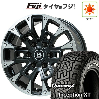 【新品】プラド/ハイラックス 夏タイヤ ホイール4本セット 275/70R17 グリップマックス インセプション X/T RWL(限定2023年製) ビッグウエイ B-LUGNAS BRD(ブラックポリッシュ/ブラッククリア) 8J 17インチ(送料無料)