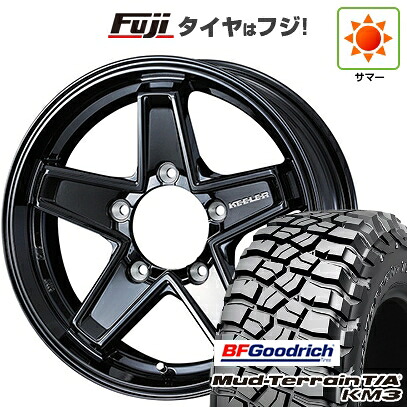 【新品】ジムニーシエラ/ジムニーノマド 夏タイヤ ホイール4本セット 30X9.5R15 BFグッドリッチ マッドテレーンT/A KM3 WEDS ウェッズアドベンチャー キーラータクティクス グロスブラック 6J 15インチ(送料無料)