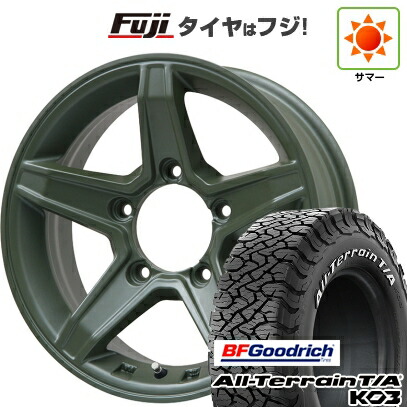 【新品】ジムニーシエラ/ジムニーノマド 夏タイヤ ホイール4本セット 215/75R15 BFグッドリッチ オールテレーンT/A KO3 RWL プレミックス エステラ(オリーブグリーン) 5.5J 15インチ(送料無料)
