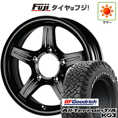 【新品】ジムニーシエラ/ジムニーノマド 夏タイヤ ホイール4本セット 215/75R15 BFグッドリッチ オールテレーンT/A KO3 RWL TWS グランヴァード NEO ブラックカット 5.5J 15インチ(送料無料)
