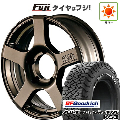 【新品】ジムニー 夏タイヤ ホイール4本セット 175/80R16 BFグッドリッチ オールテレーンT/A KO3 RWL モーターファーム J-レボリューション 5.5J 16インチ(送料無料)