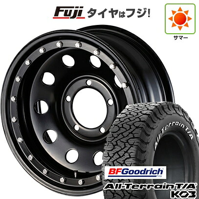 【新品】ジムニーシエラ/ジムニーノマド 夏タイヤ ホイール4本セット 215/70R16 BFグッドリッチ オールテレーンT/A KO3 RWL モーターファーム DAYTONA ロックマスター 6J 16インチ(送料無料)|フジ スペシャルセレクション