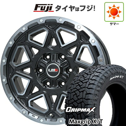 【新品】プラド/ハイラックス 夏タイヤ ホイール4本セット 265/65R17 グリップマックス マックスグリップ X/T RWL(限定) レアマイスター LMG モンタグナ(ブラックポリッシュ/ブラッククリア) 7.5J 17インチ(送料無料)|フジ スペシャルセレクション
