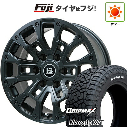 【新品】プラド/ハイラックス 夏タイヤ ホイール4本セット 265/65R17 グリップマックス マックスグリップ X/T RWL(限定) ビッグウエイ B-LUGNAS BRD(マットブラック) 8J 17インチ(送料無料)