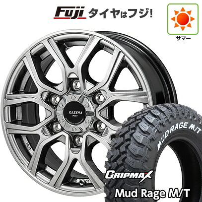【新品】ハイエース200系 夏タイヤ ホイール4本セット 195R15C 107/105Q グリップマックス マッドレイジM/T RWL(限定) モンツァ カゼラH301 6J 15インチ(送料無料)|フジ スペシャルセレクション