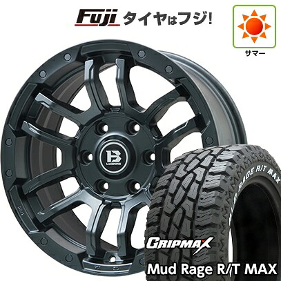 【新品】プラド/ハイラックス 夏タイヤ ホイール4本セット 275/70R17 グリップマックス マッドレイジR/T MAX RWL(限定2023年製) ビッグウエイ B-LUGNAS FRD(マットブラック) 8J 17インチ(送料無料)