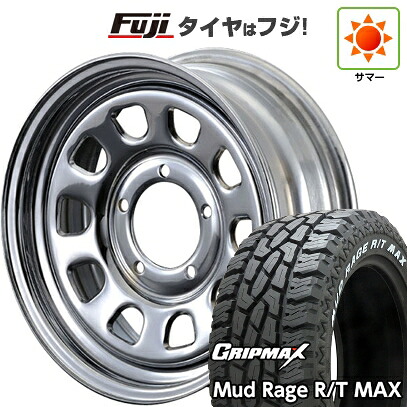 【新品】ジムニー 夏タイヤ ホイール4本セット 195R16C 104/102Q グリップマックス マッドレイジR/T MAX RWL(限定) モーターファーム DAYTONA クローム 5.5J 16インチ(送料無料)