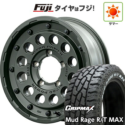 【新品】ジムニー 夏タイヤ ホイール4本セット 195R16C 104/102Q グリップマックス マッドレイジR/T MAX RWL(限定) MID WHEELS NITRO POWER H12 ショットガン タクティカルエディション 5.5J 16インチ(送料無料)
