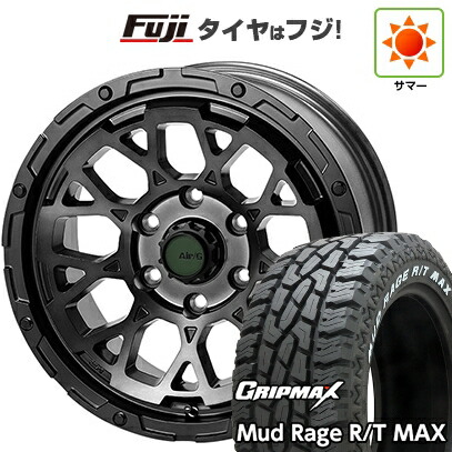 【新品】プラド/ハイラックス 夏タイヤ ホイール4本セット 275/70R17 グリップマックス マッドレイジR/T MAX RWL(限定2023年製) フォーバイフォーエンジニア エアージー ロックス ゴーストエディション 8J 17インチ(送料無料)