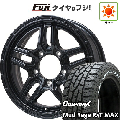 【新品】ジムニー 夏タイヤ ホイール4本セット 185/85R16 グリップマックス マッドレイジR/T MAX RWL(限定2024年製) レアマイスター LMG ベレッタ(マットブラック) 5.5J 16インチ(送料無料)