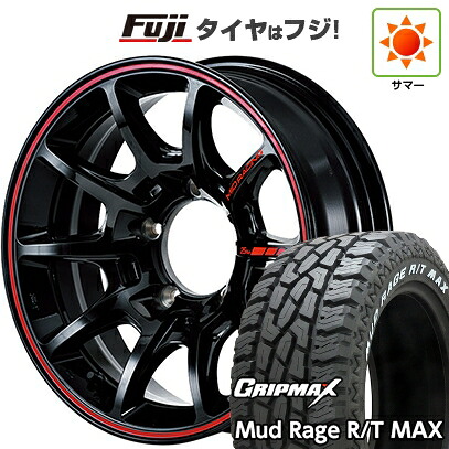 【新品】ジムニー 夏タイヤ ホイール4本セット 195R16C 104/102Q グリップマックス マッドレイジR/T MAX RWL(限定) MID WHEELS MID RACING R25 Plus 5.5J 16インチ(送料無料)｜フジ スペシャルセレクション