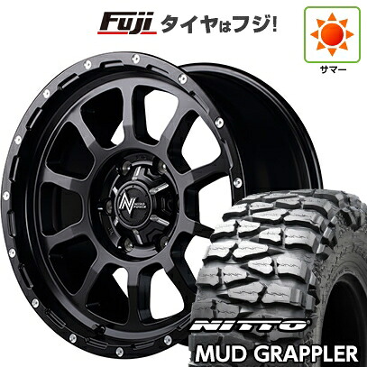【新品】プラド/ハイラックス 夏タイヤ ホイール4本セット 35X12.5R17 ニットー マッドグラップラー MID WHEELS NITRO POWER M10 パーシング 8J 17インチ(送料無料)|フジ スペシャルセレクション