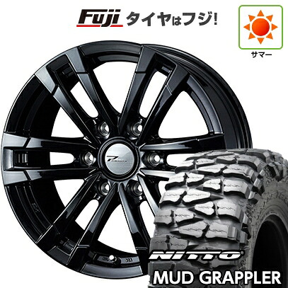 【新品】プラド/ハイラックス 夏タイヤ ホイール4本セット 35X12.5R17 ニットー マッドグラップラー WEDS ウェッズアドベンチャー プロディータ HC2 ブラック 限定 8J 17インチ(送料無料)｜フジ スペシャルセレクション