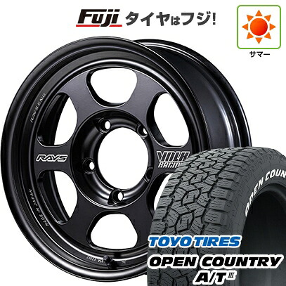【新品】ジムニー 夏タイヤ ホイール4本セット 175/80R16 トーヨー オープンカントリー A/T III RWL/RBL RAYS レイズ ボルクレーシング TE37XT FOR J Black Shadow LTD. 5.5J 16インチ(送料無料)｜フジ スペシャルセレクション