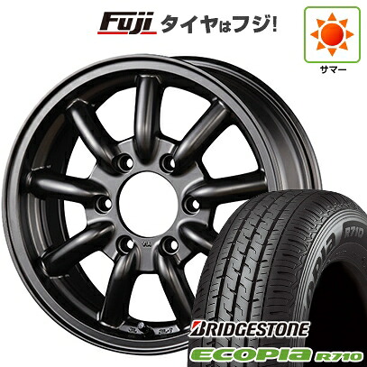 【新品】ハイエース200系 夏タイヤ ホイール4本セット 195/80R15 107/105N ブリヂストン エコピア R710 ファブレス ヴァローネ MC-9 1P 6J 15インチ(送料無料)