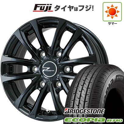 【新品】キャラバン 夏タイヤ ホイール4本セット 195/80R15 107/105N ブリヂストン エコピア R710 WEDS ウェッズアドベンチャー プロディータ HC グロスブラック【限定】 5.5J 15インチ(送料無料)