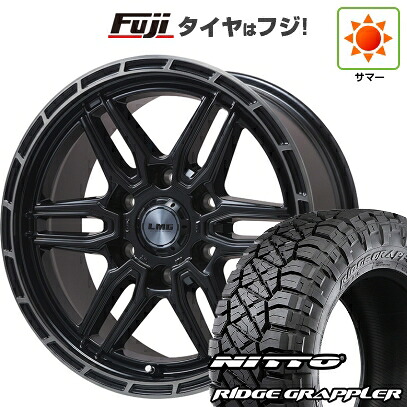 【パンク保証付き】【新品】プラド/ハイラックス 夏タイヤ ホイール4本セット 265/70R17 ニットー リッジグラップラー レアマイスター LMG ベレッタ(グロスブラック/ブラッククリアリム) 8J 17インチ(送料無料)|フジ スペシャルセレクション
