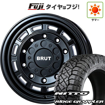 【パンク保証付き】【新品】プラド/ハイラックス 夏タイヤ ホイール4本セット 265/65R17 ニットー リッジグラップラー トライスター BRUT BR-70 7.5J 17インチ(送料無料)サマータイヤ・ホイールセット