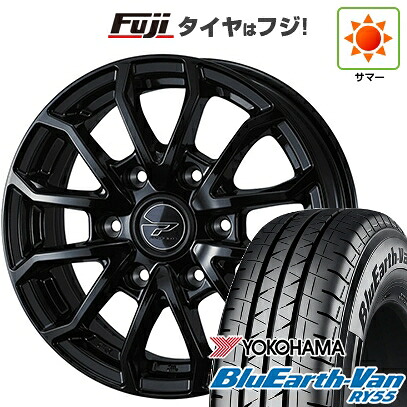 【新品】キャラバン 夏タイヤ ホイール4本セット 195/80R15 107/105N ヨコハマ ブルーアース Van RY55 WEDS ウェッズアドベンチャー プロディータ HC3 ブラック 5.5J 15インチ(送料無料)