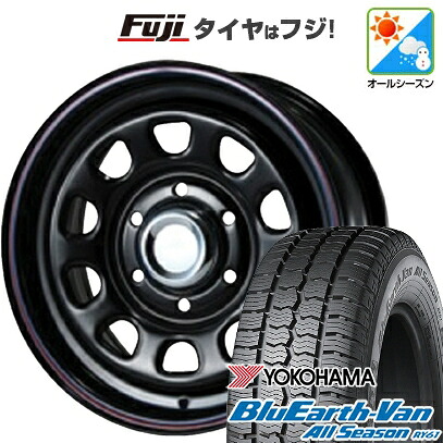 【新品】キャラバン オールシーズンタイヤ ホイール4本セット 195/80R15 107/105N ヨコハマ ブルーアース Van RY61 オールシーズン MLJ デイトナSS 6.5J 15インチ(送料無料)|フジ スペシャルセレクション