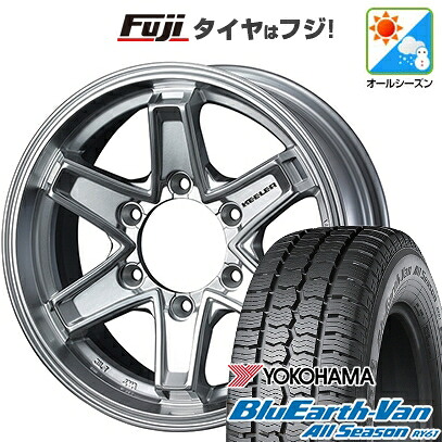 【新品】ハイエース200系 オールシーズンタイヤ ホイール4本セット 195/80R15 107/105N ヨコハマ ブルーアース Van RY61 オールシーズン WEDS ウェッズアドベンチャー キーラータクティクス ハイパーシルバー 6J 15インチ(送料無料)|フジ スペシャルセレクション