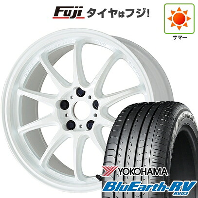 【パンク保証付き】【新品国産車用5穴114.3】 夏タイヤ ホイール4本セット 215/45R18 ヨコハマ ブルーアース RV-03 WORK ワーク エモーション ZR10 7.5J 18インチ(送料無料)