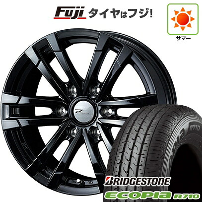【新品】ハイエース200系 夏タイヤ ホイール4本セット 195/80R15 107/105N ブリヂストン エコピア R710 WEDS ウェッズアドベンチャー プロディータ HC2 ブラック 限定 6J 15インチ(送料無料)｜フジ スペシャルセレクション