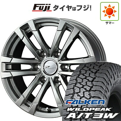 【新品】ハイエース200系 夏タイヤ ホイール4本セット 195/80R15 107/105N ファルケン ワイルドピーク A/T3W WEDS ウェッズアドベンチャー プロディータ HC2 メタリックシルバー 限定 6J 15インチ(送料無料)