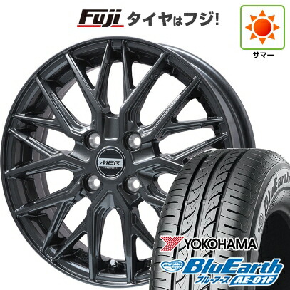 【新品 軽自動車】ソリオ ハスラー 夏タイヤ ホイール4本セット 165/70R14 ヨコハマ ブルーアース AE-01F プレミックス MER XMESH ディープグレー 4.5J 14インチ(送料無料)