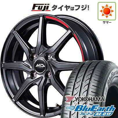 【新品 軽自動車】ソリオ ハスラー 夏タイヤ ホイール4本セット 165/70R14 ヨコハマ ブルーアース AE-01F MID WHEELS RX810 アクティブブラック 4.5J 14インチ(送料無料)